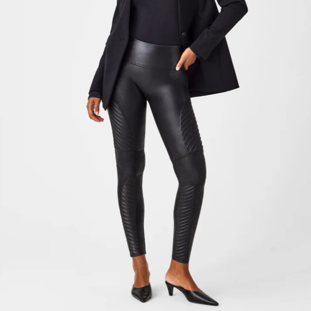 SPANX Faux Leather Moto Leggings